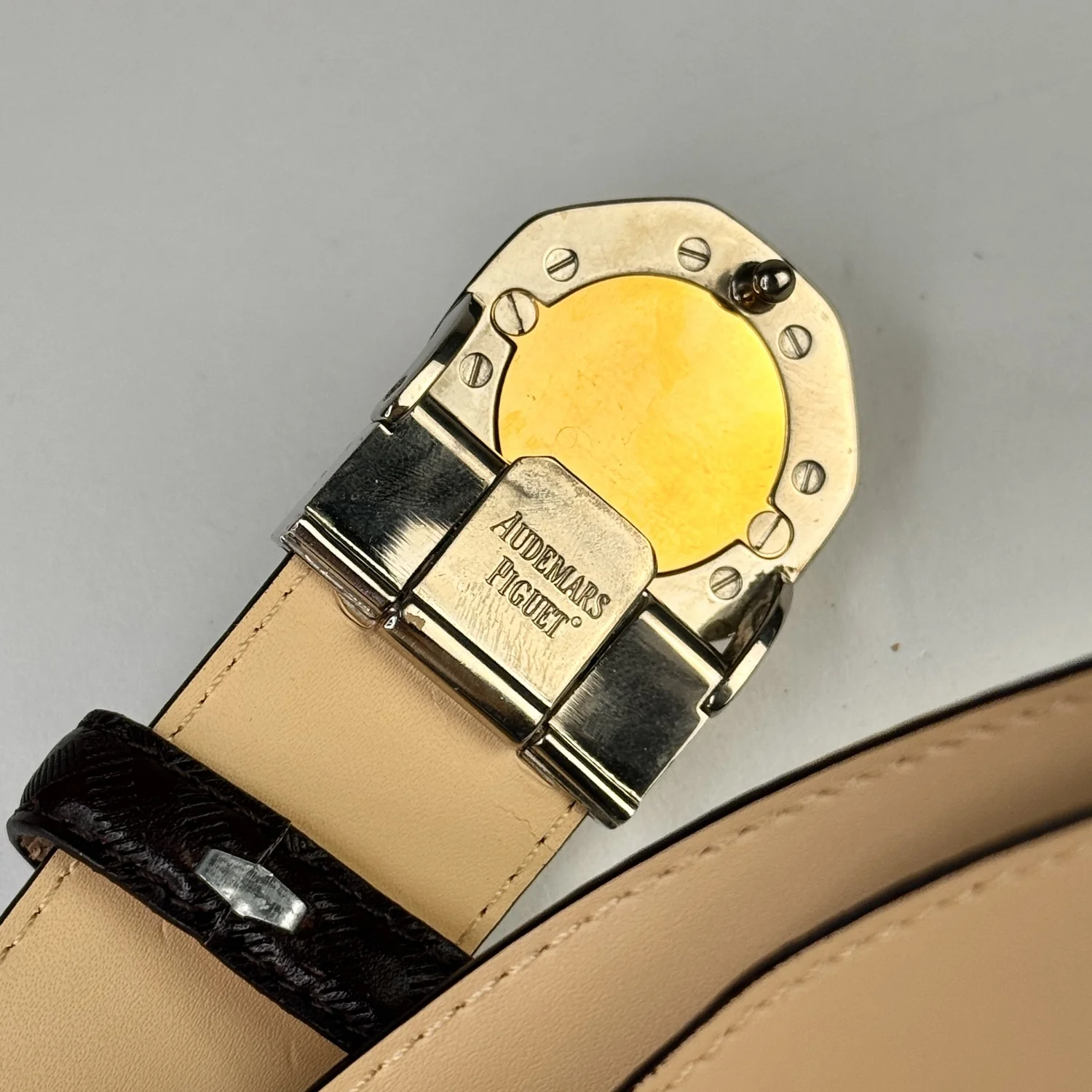 Audemars Piguet Two-Tone Buckle Leather Belt – Royal Oak Style